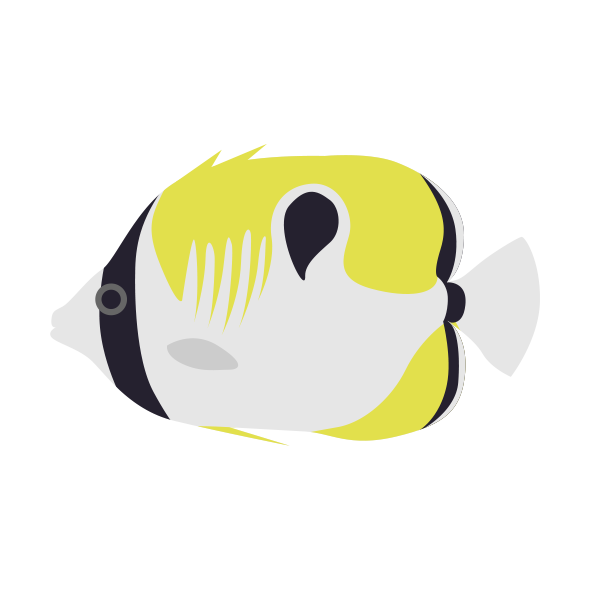 イッテンチョウチョウウオ 海の生き物フリーイラスト素材集 海の仲間たち